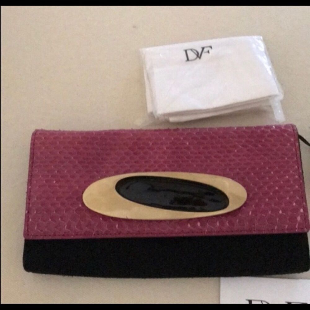 Diane von Furstenberg Maylin Suede Clutch NWT